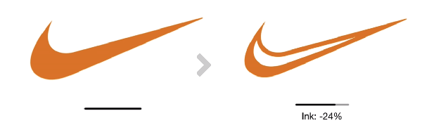 Nike logo - before & after